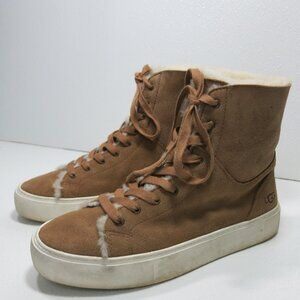 UGG Beven Suede Chestnut Lace Up High Top Sneakers Shoes 1104070 Women's Size 9